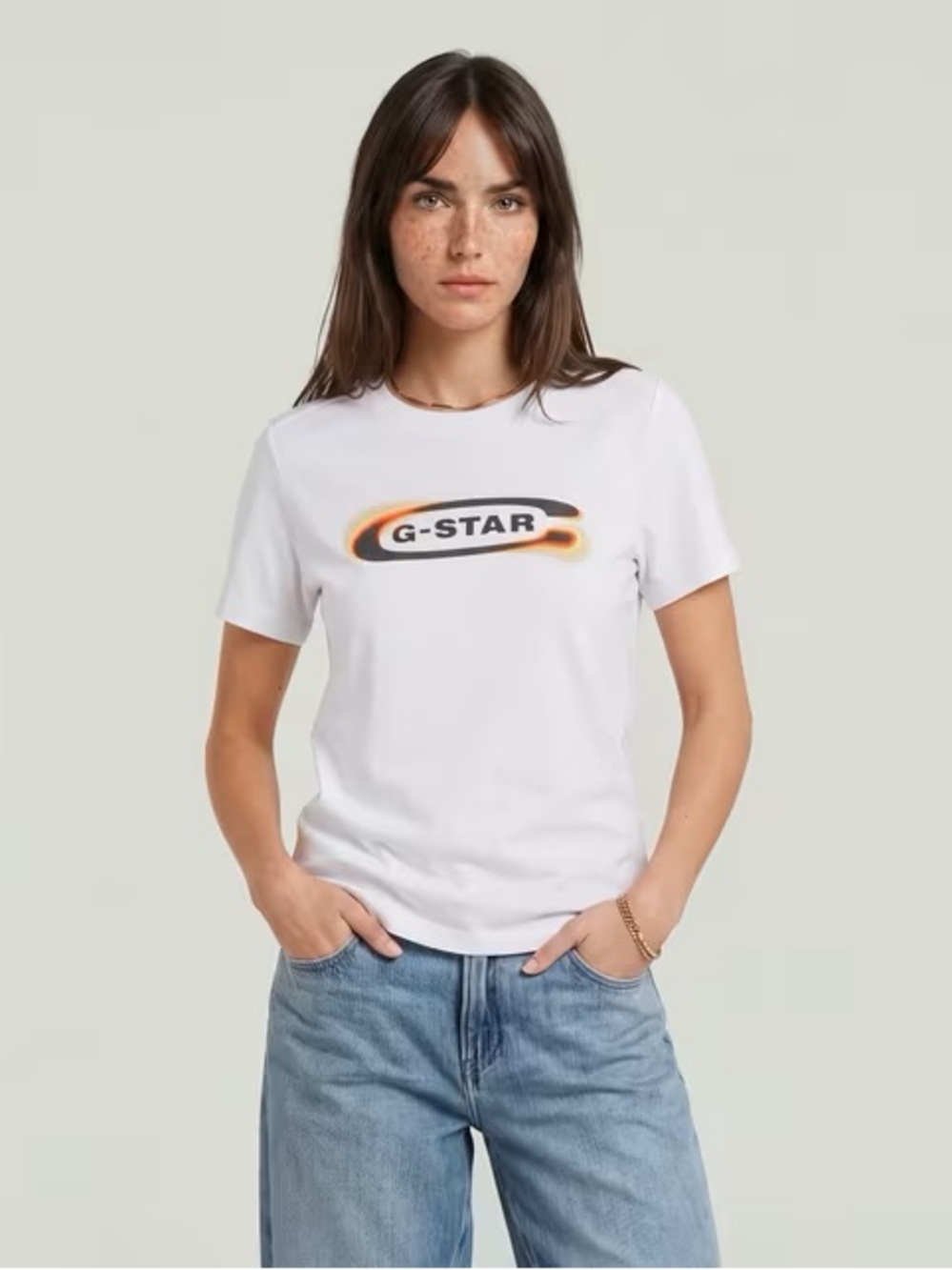 G-Star RAW White Logo Graphic Short Sleeve Tee Medium NWT